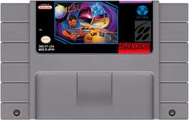 Cartridge artwork for Time Slip on the Nintendo SNES.